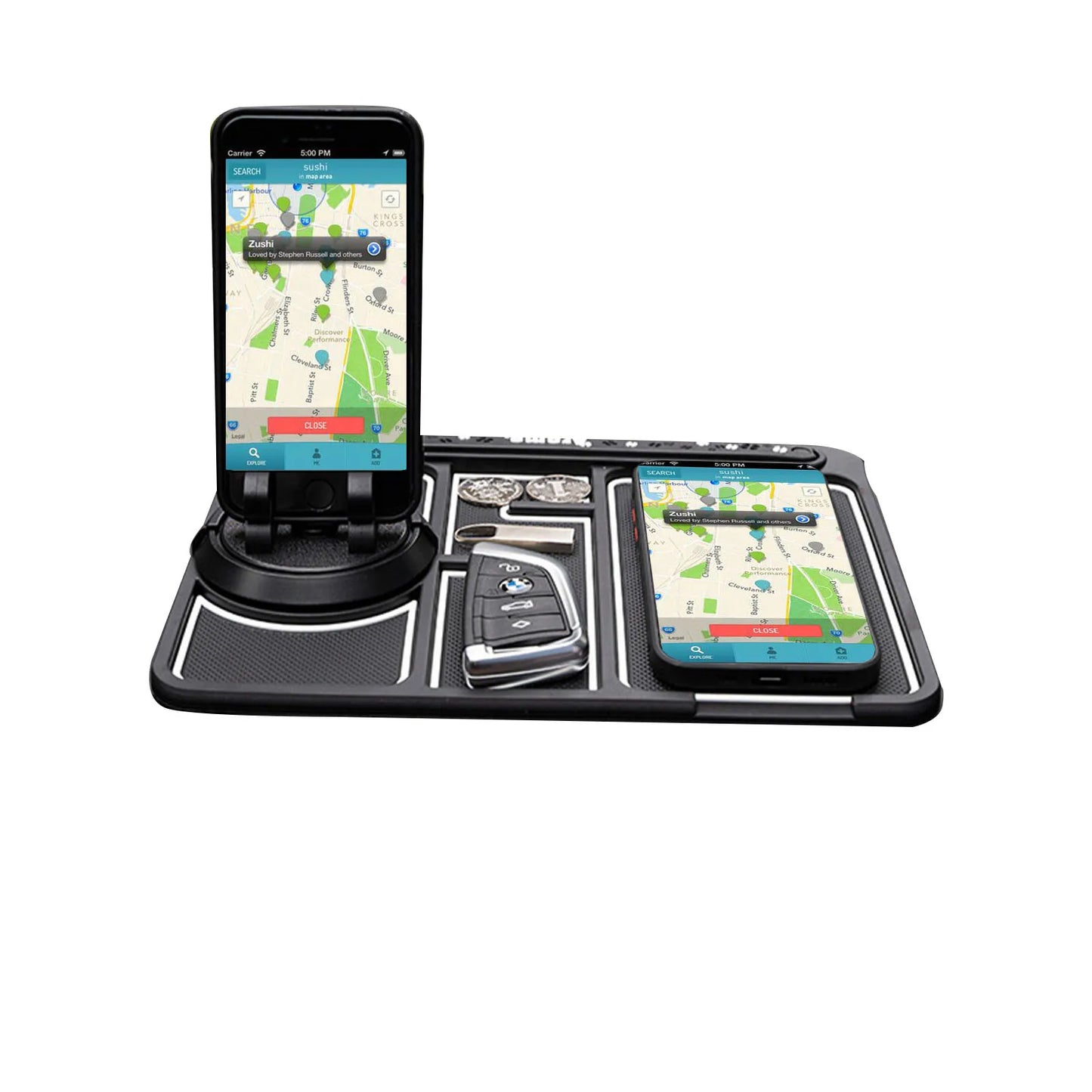 4 In 1 PVC Car Anti-Slip Mat  panel Silicone Phone Holder Dashboard Mount Stand Multi-purpose Car Organizer Tray Car Accessory