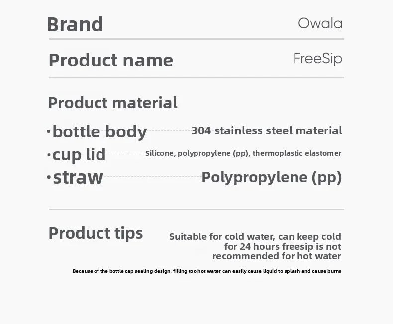 Owala Freesip 32oz Insulated Cup Straw Stainless Steel Water Cup Large Capacity Handheld Outdoor Insulated Pot 945ml