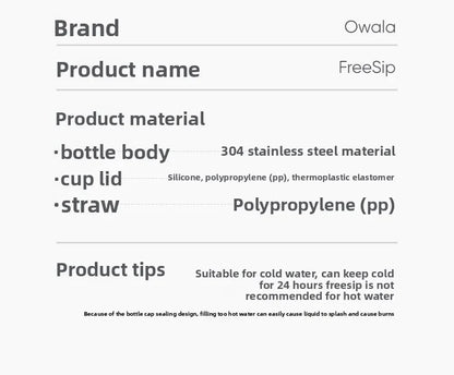 Owala Freesip 32oz Insulated Cup Straw Stainless Steel Water Cup Large Capacity Handheld Outdoor Insulated Pot 945ml
