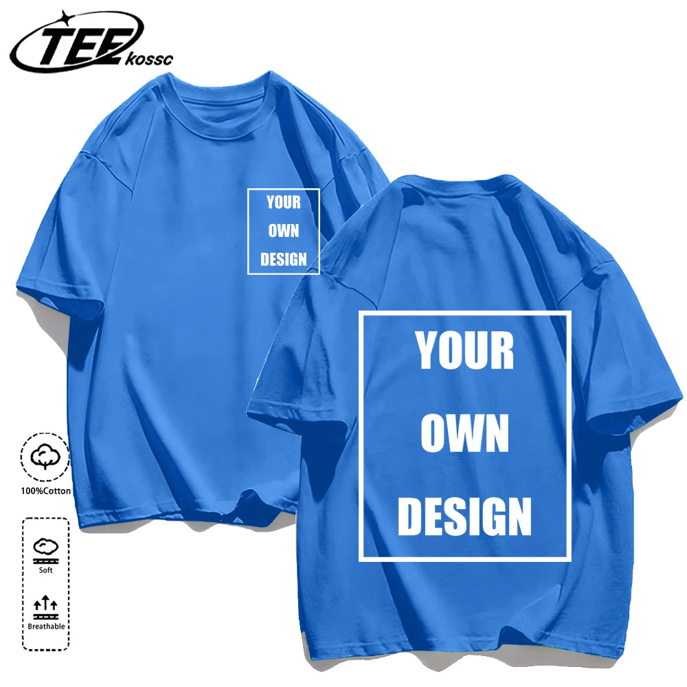 Men's Personalized T-shirt 100%Cotton Tee Custom Shirt Make Your Design Logo Text Men Women Design Your Gift Couple Tshirt