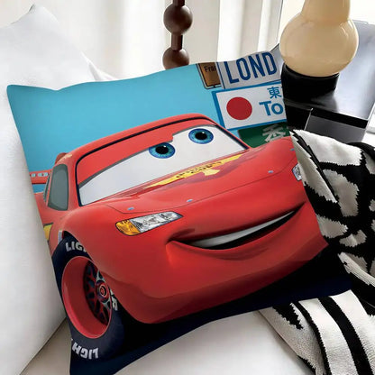 Cartoon Car Lightning McQueen Pillow Case Fashion Square Pillowcase Bedroom Sofa Room Ins Decoration Leisure