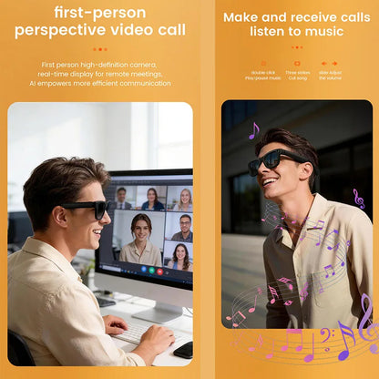 2026 New Smart Glasses 800W HD Camera AI All Things Recognition Recording and Video Calling Real-time Translation Smart Glasses