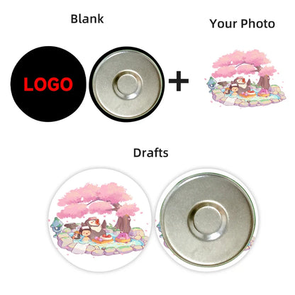 Custom round Magnetic Badges Tinplate Material Personalized Chest Badges with Images Logos Or Designs No Minimum Order
