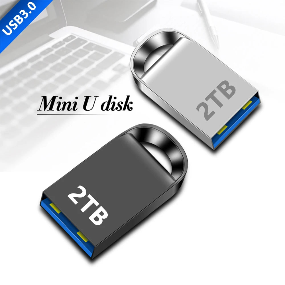 Mini USB 3.0 Pendrive 1TB 512GB 128GB Silvery External Storage Metal Memory Flash Drive USB Storage Key Pen Drive For Computer