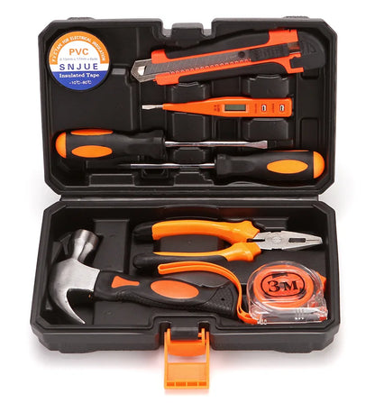 Tools Set General House hold Hand Tool Kit with Plastic Toolbox Storage Case Used to Car repair And home Repair