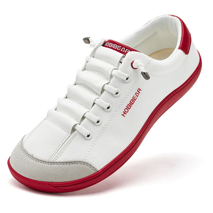 HOBIBEAR Wide Toe Barefoot Shoes for Unisex Minimalist Canvas Sneakers Lightweight Adjustable Slip On Walking Shoes