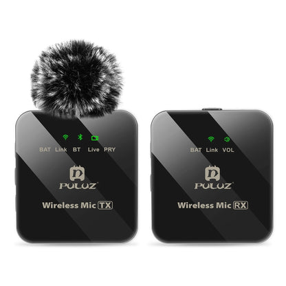 PULUZ Wireless Lavalier Microphone Live Broadcast YouTube Gaming Microphone For iphone/Android/3.5mm DSLR Camera Audio Recording