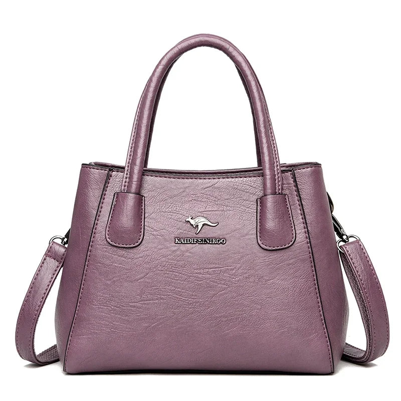 2 Pockets Solid Color Bucket Bag Leather Shoulder Bag for Women 2024 Luxury Handbags Women Bag Designer Elegant Lady Hand Bag
