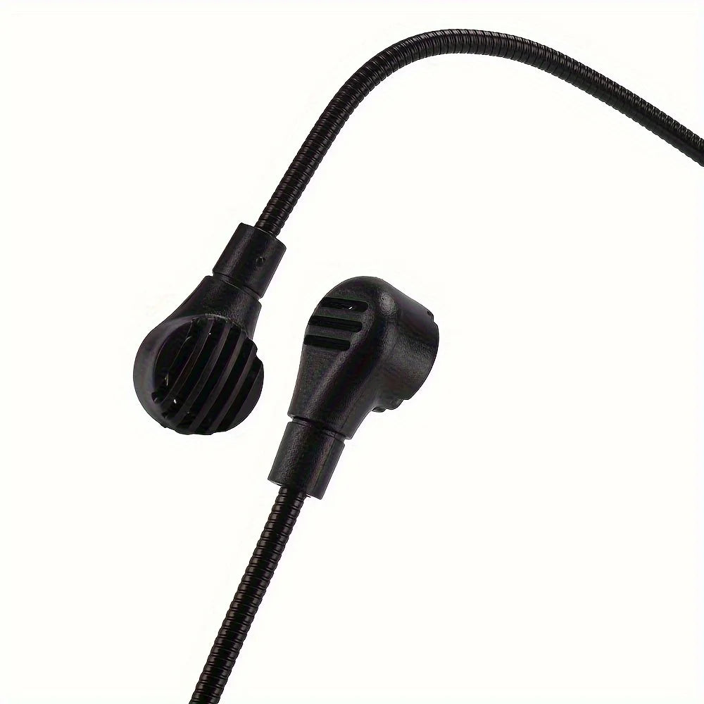 Headset microphone with noise-canceling earpiece, compatible with belt-pack transmitter, ideal for teaching and conferences.