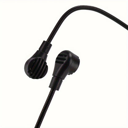 Headset microphone with noise-canceling earpiece, compatible with belt-pack transmitter, ideal for teaching and conferences.