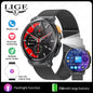 LIGE 1.85-inch AMOLED Smart Watch Men with LED Flashlight IP68 Waterproof Smartwatch 730mAh Bluetooth Call Smartwatches For Men
