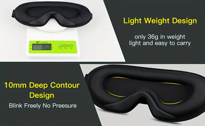 3D Sleep Mask With Noise Ear plug, Adjustable Strap, Light Blocking Night Eye Mask, Soft & Comfortable