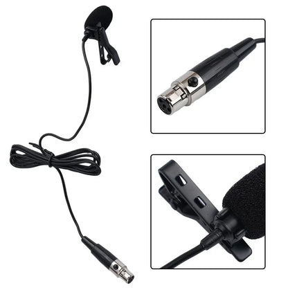 Portable 4-PIN Mini Microphone For Shure Wireless Lavalier Lapel Clip-on Microphone Audio Condenser Microphone For Meeting