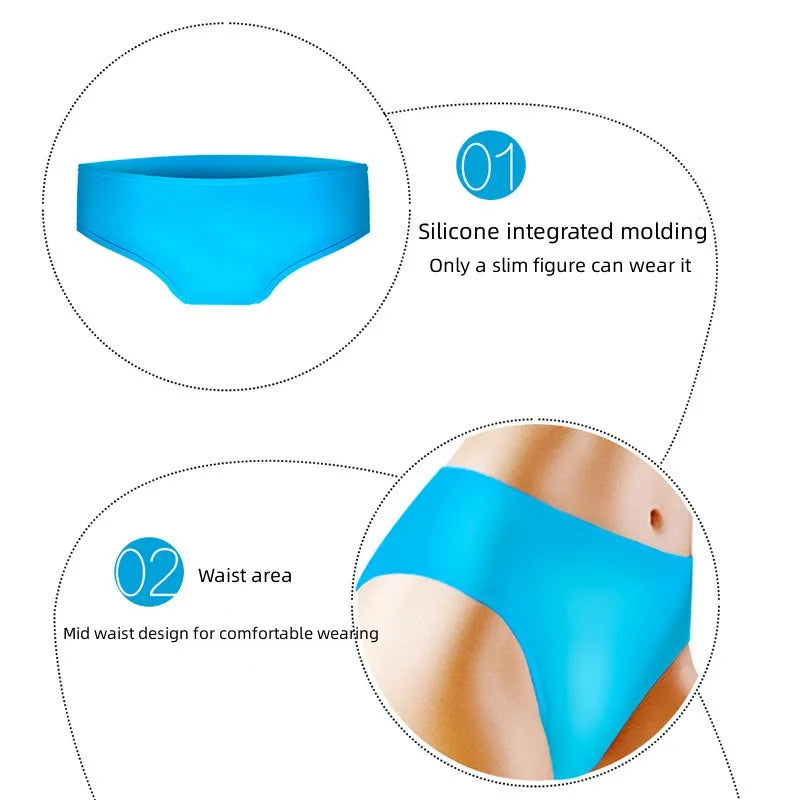 Women's swim trunks silicone flat angle swimsuits women's safety pants leggings underwear suitable for women weighing 45kg-65kg