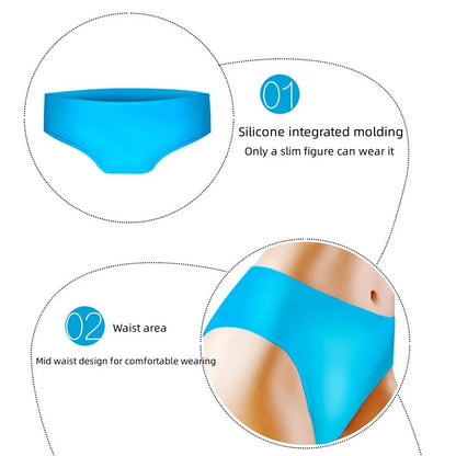 Women's swim trunks silicone flat angle swimsuits women's safety pants leggings underwear suitable for women weighing 45kg-65kg