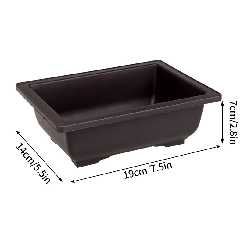 Rectangular Square Flowerpots Imitation Purple Clay Succulent Plants Pots Oval Pots Outdoor Garden Landscape Bonsai Pot Trays