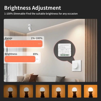 TNCE Tuya wifi Dimmer ZigBee Module Supports 2 Way Control LED Lights Dimmable Switch Work with smart life app Alexa Google Home
