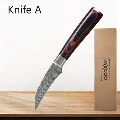 WXCOO Boning Knife Professional Kitchen Knives Stainless Steel Knife Paring Cooking Knives Fruit Peeling Meat Cleaver Knife