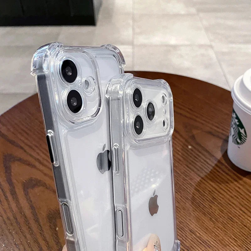 Luksusowe Etui Przeciwwstrząsowe Przezroczyste do iPhone 17 16 15 14 13 12 11 Pro X XR XS Max Plus Air Miękkie Przezroczyste Etui Bumper