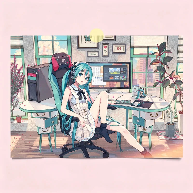 24 Styles Hatsune Miku Anime Poster MIKU Magazine Bedroom Dormitory Studio Decorative Painting Photography Wallpaper DIY Gifts
