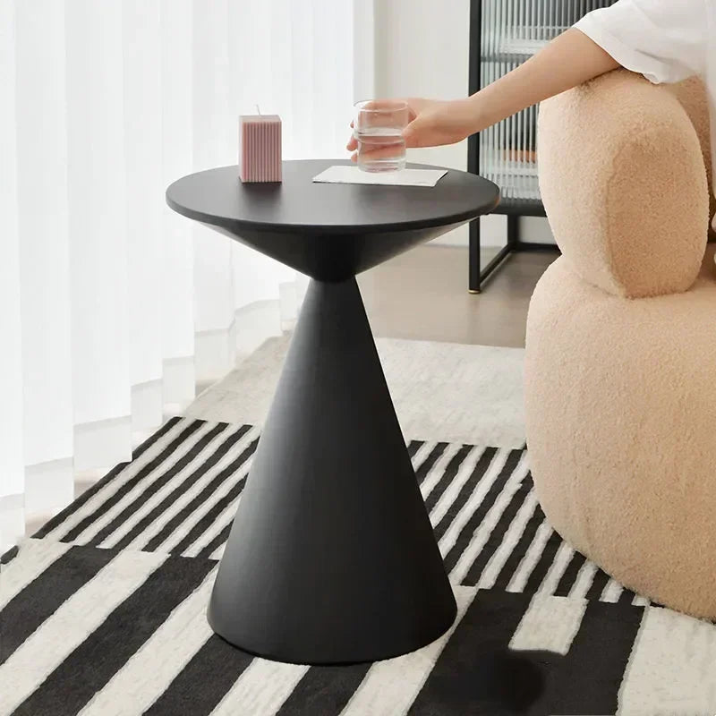 Round Light Luxury Metal Coffee Table Living Room Furniture Sofa Side Tables A Few Balcony Tea Tables Bedroom Nightstand