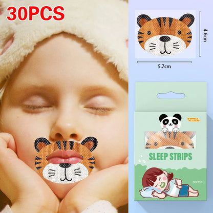 30PCS Kids  Anti-Snoring Stickers Sleeping Closed-mouth Stickers Breathing Correction Patch Shut Up Patch Orthosis Tape〔DD329〕
