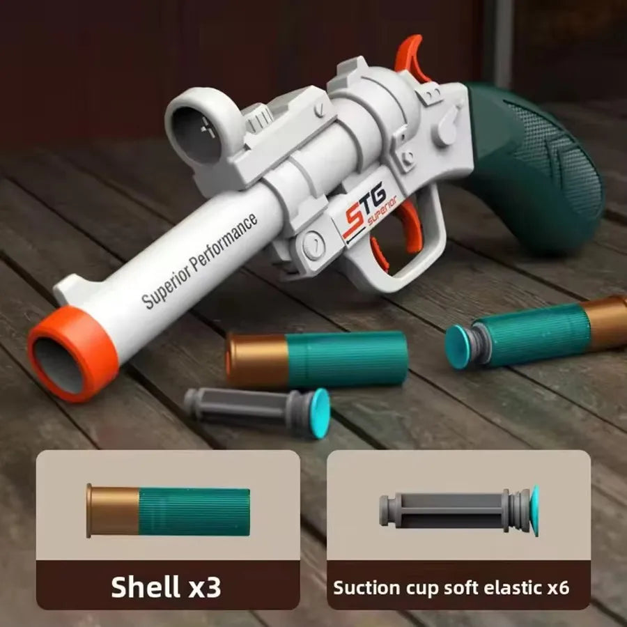 Shell-Ejecting Shotgun Blaster with Suction Cup Soft Darts – Cool Shell Ejection Action, Great Festival Gift, Ideal for Outdoor