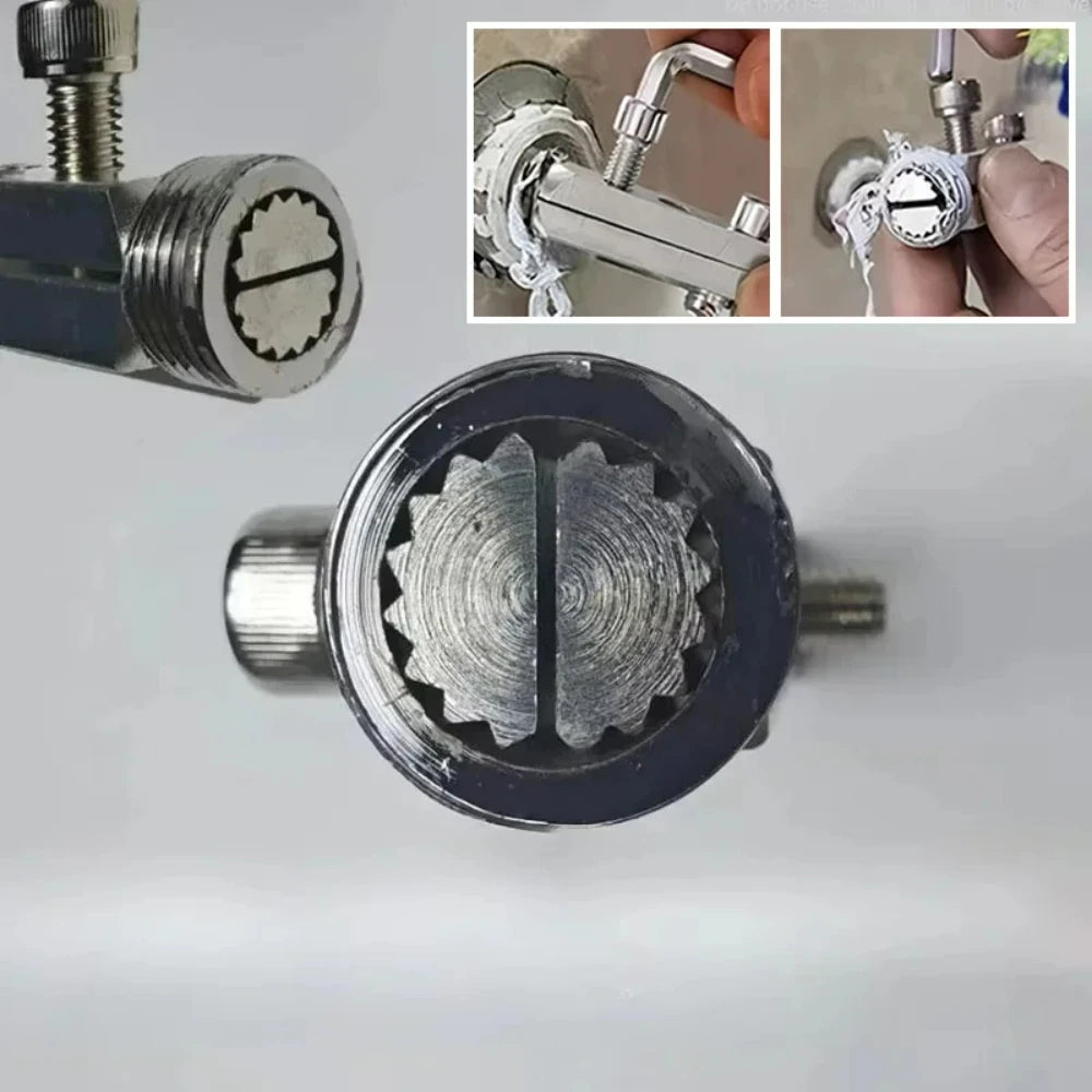Broken Wire Extractor Threading Tools Tap Screw Remover Water-tap Angle Valve Repair for 4/6 Points Bolt Extractor Plumbing Tool