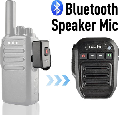 Two Way Radio Wireless Bluetooth Speaker Mic, Handheld Shoulder Microphone for Baofeng  Quansheng UV-K5 Radtel RT-470X RT-900