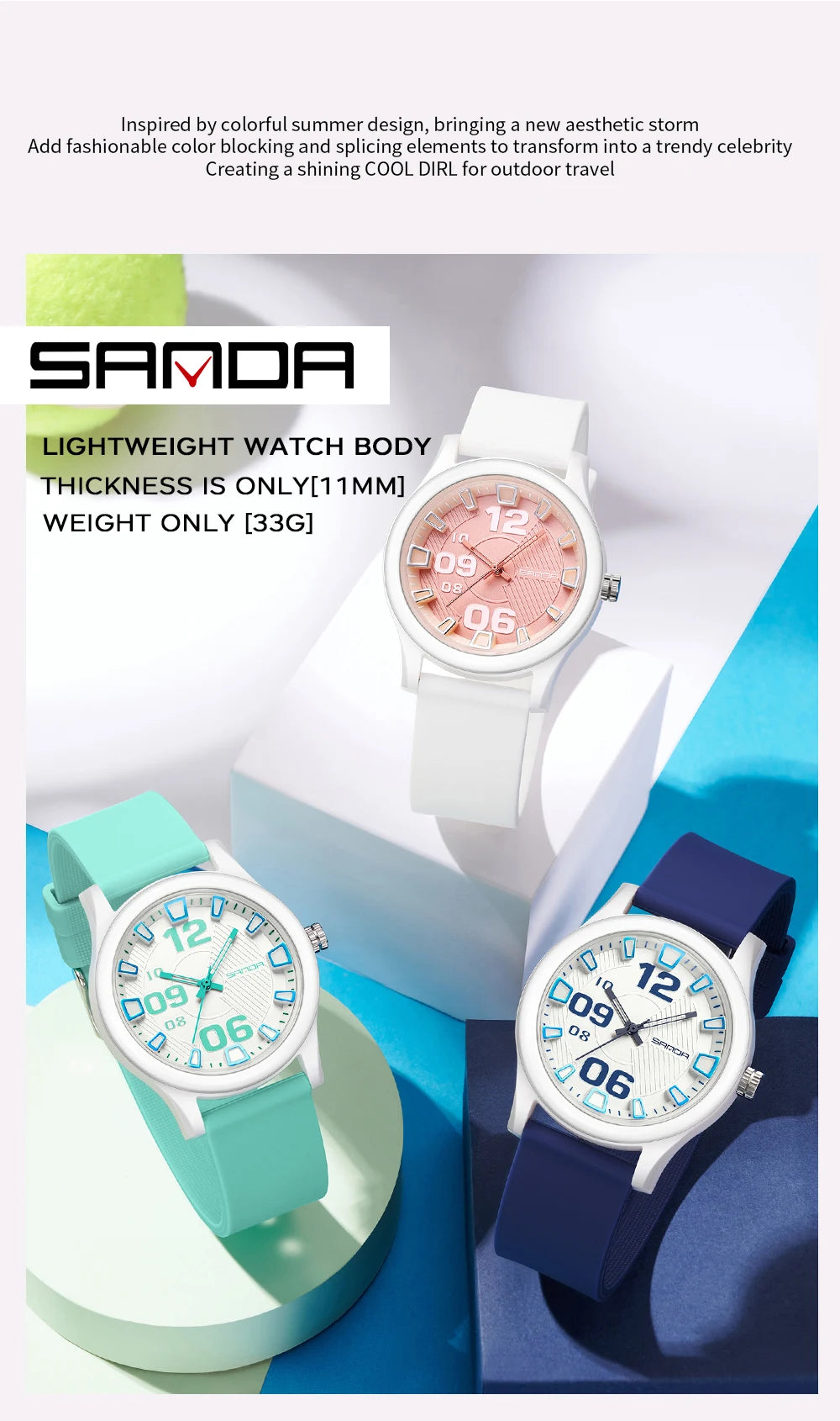 SANDA 3252 Fashion Simple Student Quartz Watch Popular Style Waterproof Suitable For sports And Life And It Is a Gift For Friend