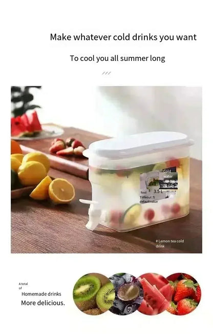 1/2pcs 3.5L Large Capacity Cold Water Jug Food Grade Cold Water Jug with Tap Ice Drink Dispenser Temperature Resistance