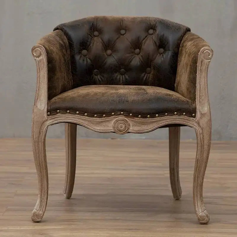 Leisure Sofa Chair, Solid Wood Antique Dining Chair, European Hotel Dining Chair, Living Room Leisure Sofa,Support Customization