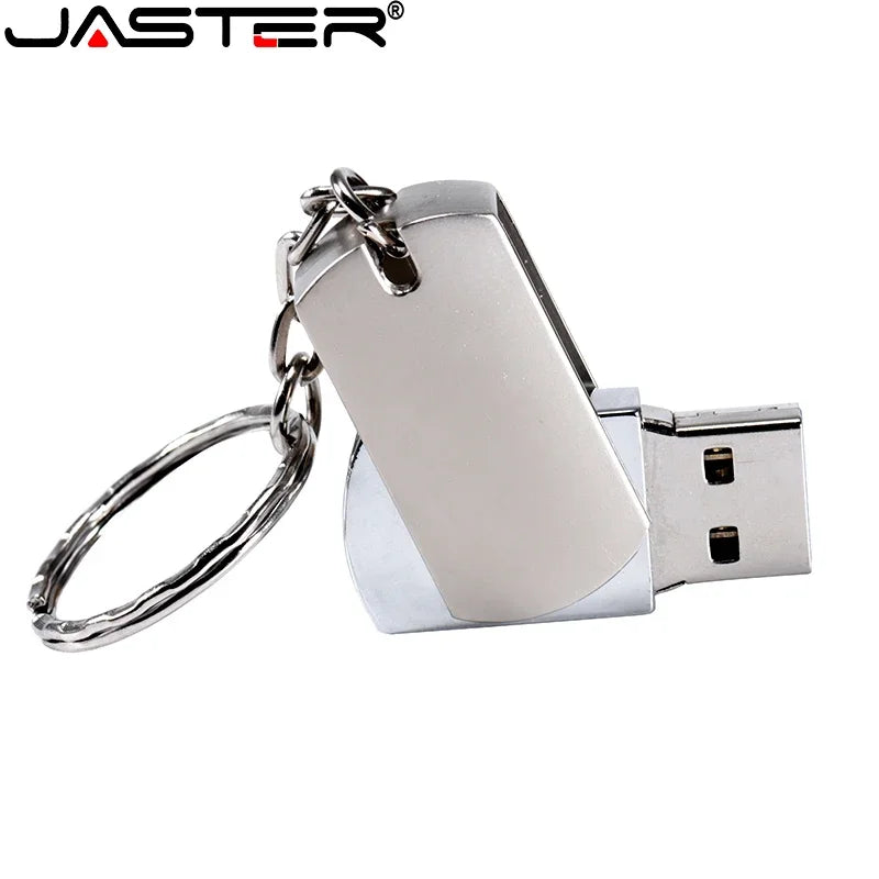 JASTER USB Flash Drive 64GB Rotatable Pen Drive 32GB Super Mini Memory Stick Free Key Chain Pendrive 16GB Creative Gifts U Disk