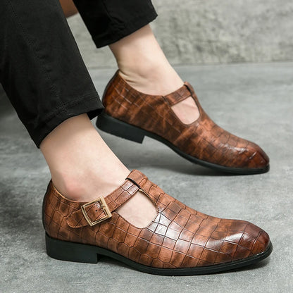 Men's Dress Loafers Handmade PU Leather Shoes