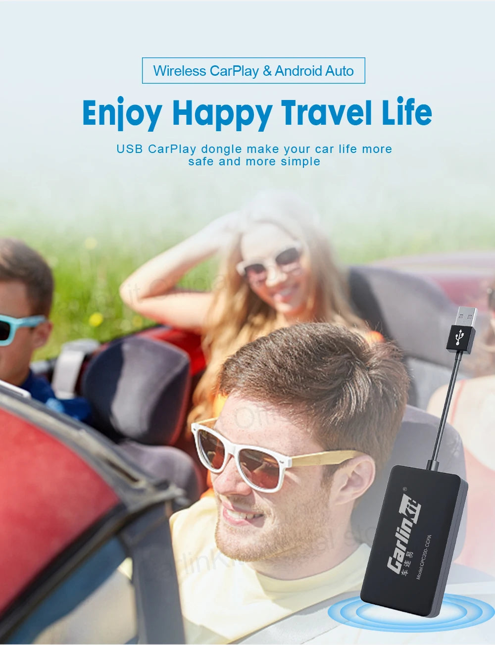CarlinKit USB Wired/Wireless CarPlay Adapter Wireless Android Auto AI Box Mirrorlink Bluetooth Auto Connect For Android Car Radio For Youtube Netflix Google Map Android Aftermarket Car Screen