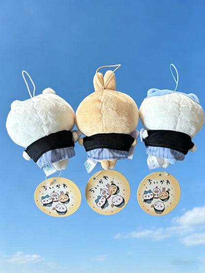 jiyi New Year Kimono Plush Keychain Japanese Anime Cute Usagi Hachiware 10cm Pendant Soft Fluffy Bag Charm Accessory for Fan