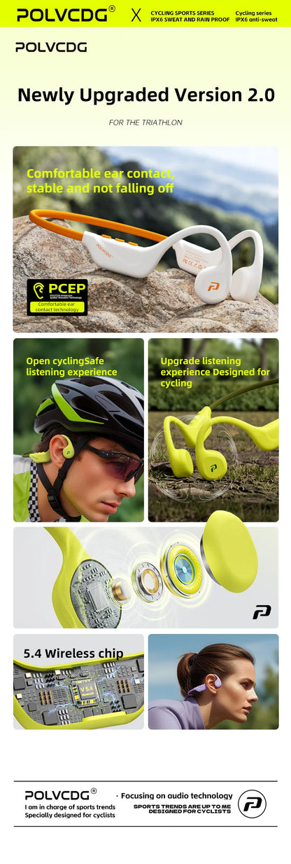 Słuchawki rowerowe z otwartym przewodnictwem kostnym POLVCDG Bluetooth 5.4 Słuchawki sportowe do biegania na świeżym powietrzu X1