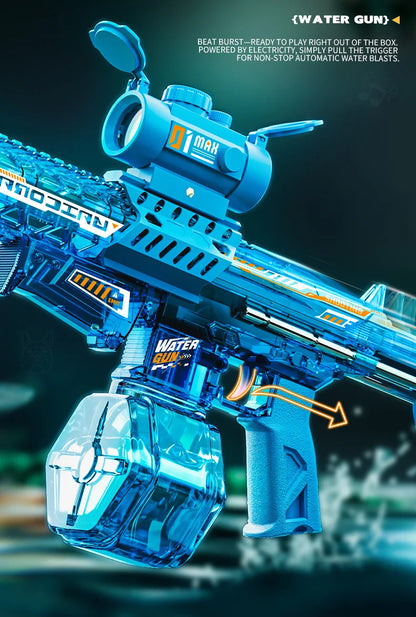 MK9 Children Pulse Electric Water Gun Automatic Water Absorption Induction Flash Light Water Blaster Summer Outdoor Toy for Kids
