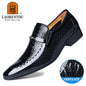 LAORENTOU true cowhide breathable perforated leather shoes with pointed tips, British business dress perforated leather sandals
