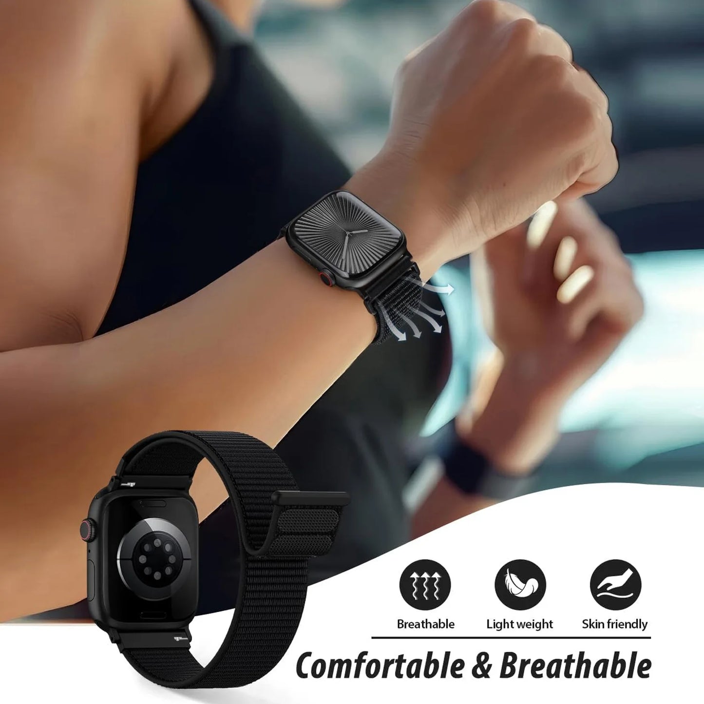 Nylon Strap For Apple Watch Band Ultra 3 2 49mm 46mm 45mm 41mm 44mm 42mm 40mm 38mm Bracelet For iWatch Series 11 10 9 8 7 6 5 4