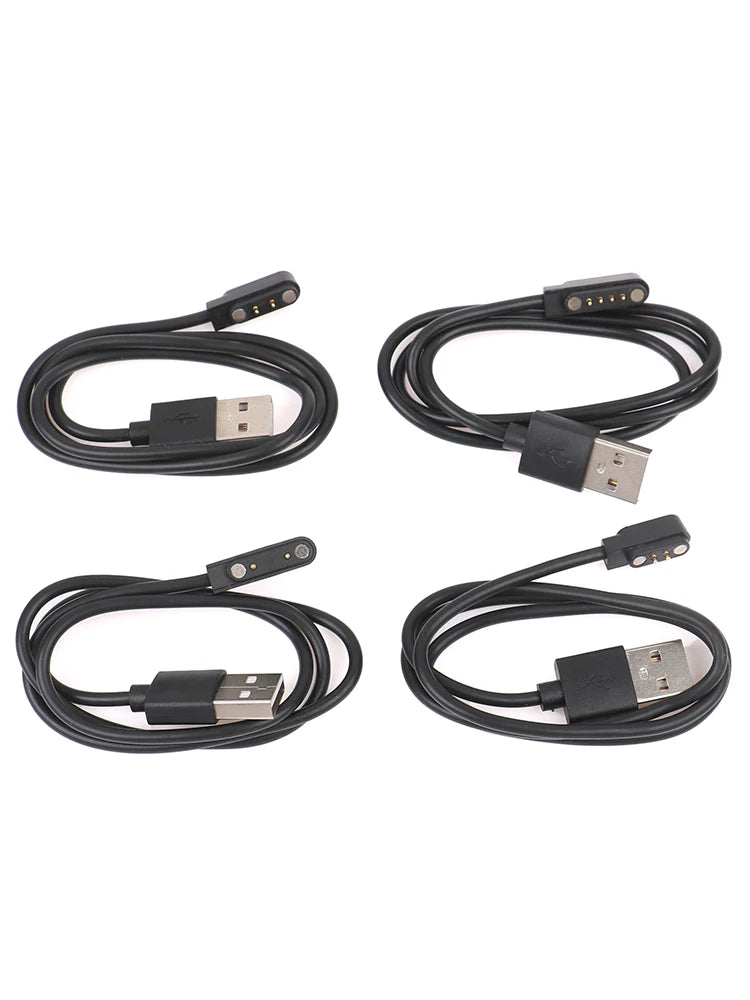 60CM Universal Smart Watch Charger Cord Magnetic Charging Cable 2/4 Pin USB Charger