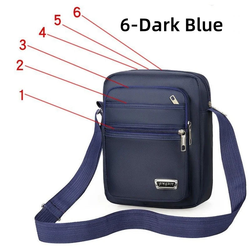 Waterproof Men Crossbody Bags Male Nylon Shoulder Bags Boy Messenger Bag Man Handbags For Travel Casual Large Satchel Grey Bags