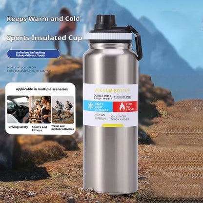 600/800/1000ML Sport Vacuum Flask Stainless Steel Thermal Water Bottle Car Insulated Cup Keeps Cold and Heat Travel Thermal Mug
