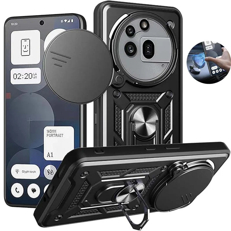 Case For Nothing Phone 3 3a Pro 2a Cover Lens Protection With Ring Magnetic Holder Coque Fundas