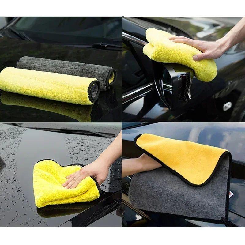 1/5pcs Thicken Car Microfiber Cleaning Towels Thicken Double Layer Soft Drying Cloth Towel Car Care Detailing Towel Wash Rags