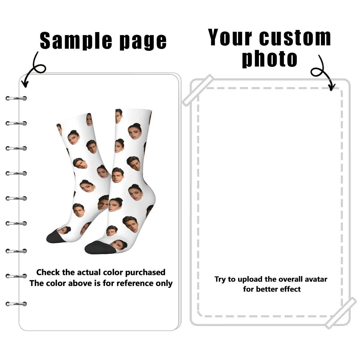 Custom avatar socks for men and women custom photo socks personalized picture socks photo socks personalized gifts