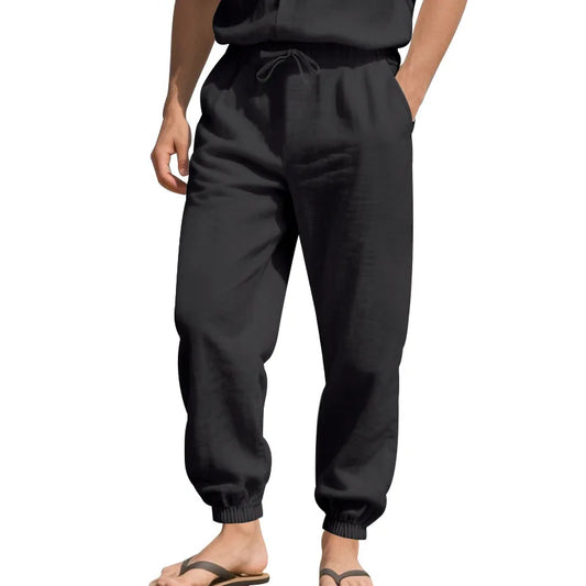 Harem Pants Cotton Linen Yoga Trousers Men Solid Color Sweatpants Joggers Sport Male Casual Gym Man Hiking Baggy Work Pants