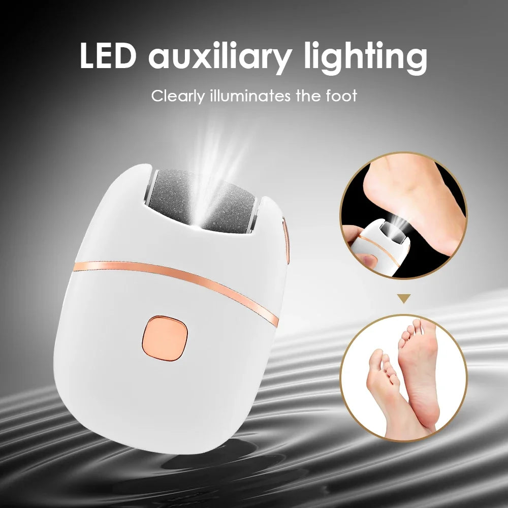 Rechargeable Electric Foot Grinder for Thick Faux Leather USB Personal Care Tool with Interchangeable Heads Grooming Tool