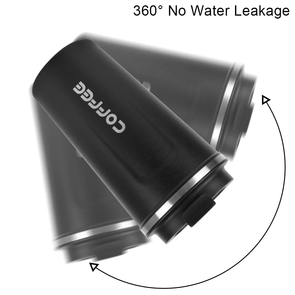 Thermo Cafe Coffee Mug - 380/510ML Leak-Proof Travel & Car Thermos, Double Stainless Steel for Tea, Water, Coffee