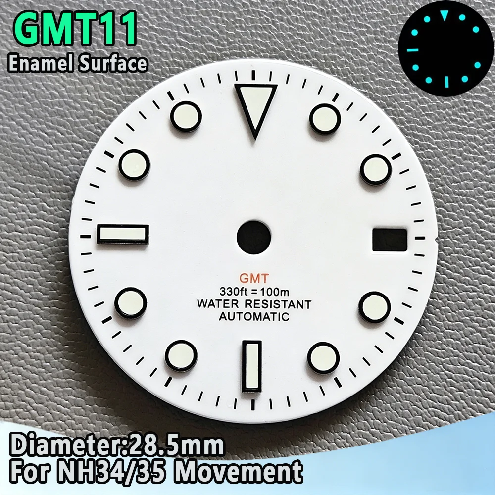 28.5mm NH35 Watch Dial Luminous Dials Single Calendar Dial Suitable For NH35 Movement Can Support DIY Dial Customization Logo
